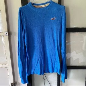 HOLLISTER Long Sleeve Blue Fuzzy Top